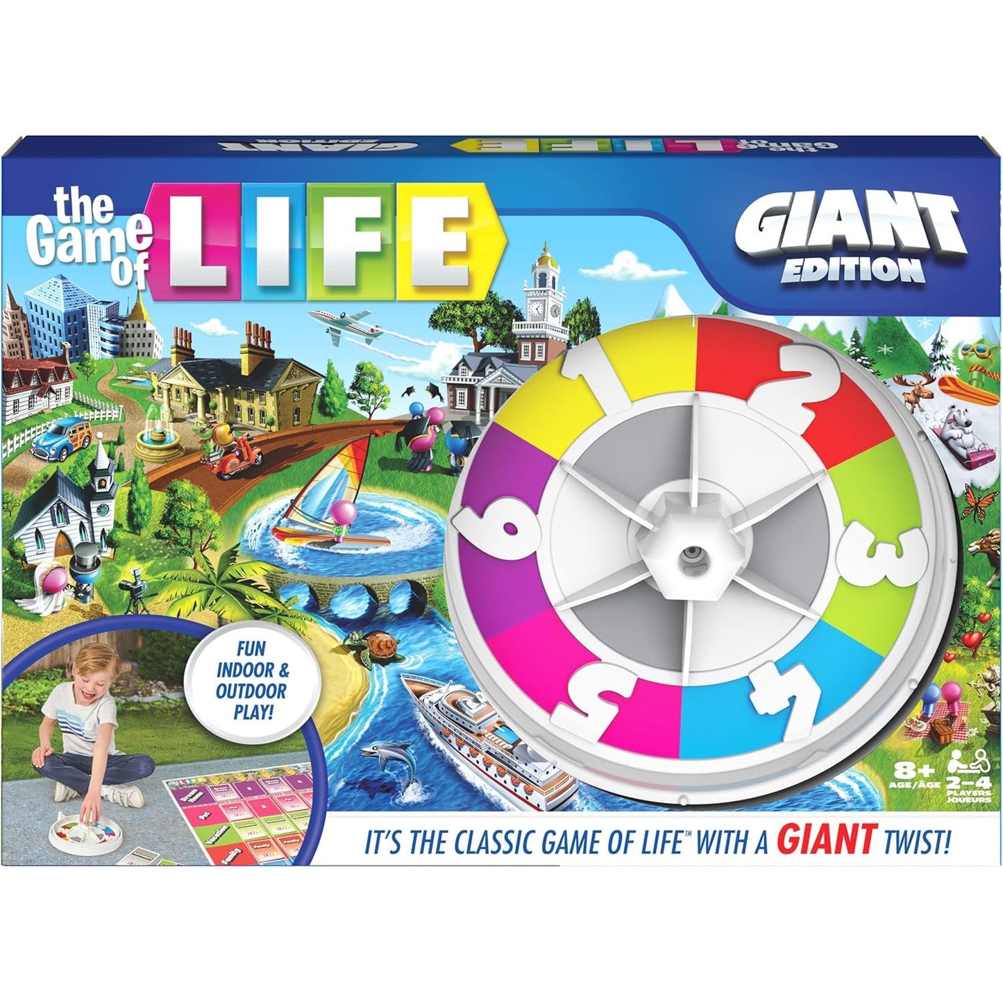 The Game of Life Giant Edition Board Game Indoor/Outdoor Gameboard Cards Spinner