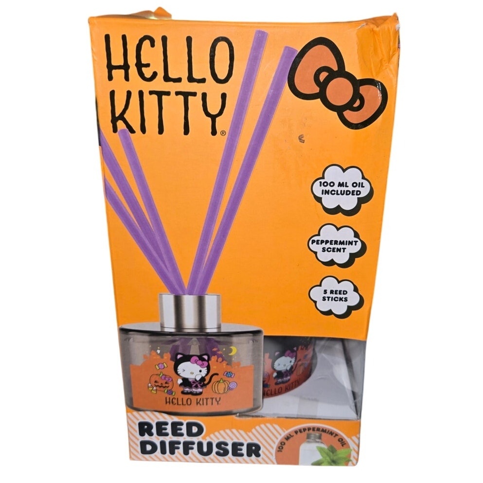 Hello Kitty Sanrio Halloween Reed Diffuser Peppermint Oil Super Cute! NEW in Box