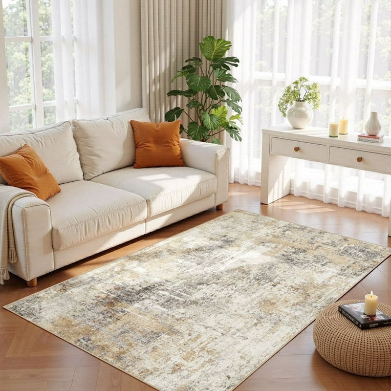 3'x5' Modern Abstract Small Area Rug Non-Slip Beige colors