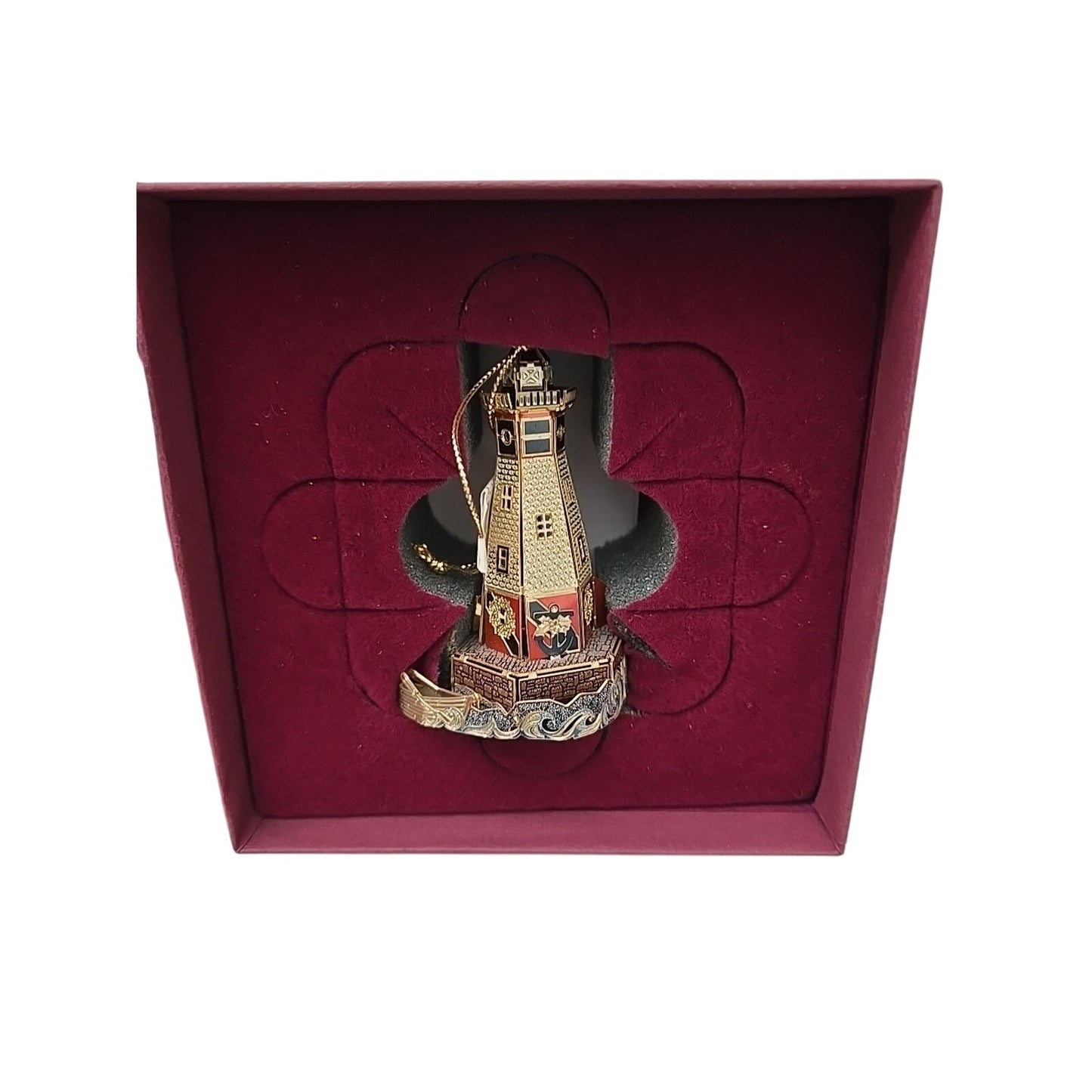 2004 BALDWIN NORTH ATLANTIC LIGHTHOUSE 77145.010 24KT GOLD FINISH BRASS ORNAMENT