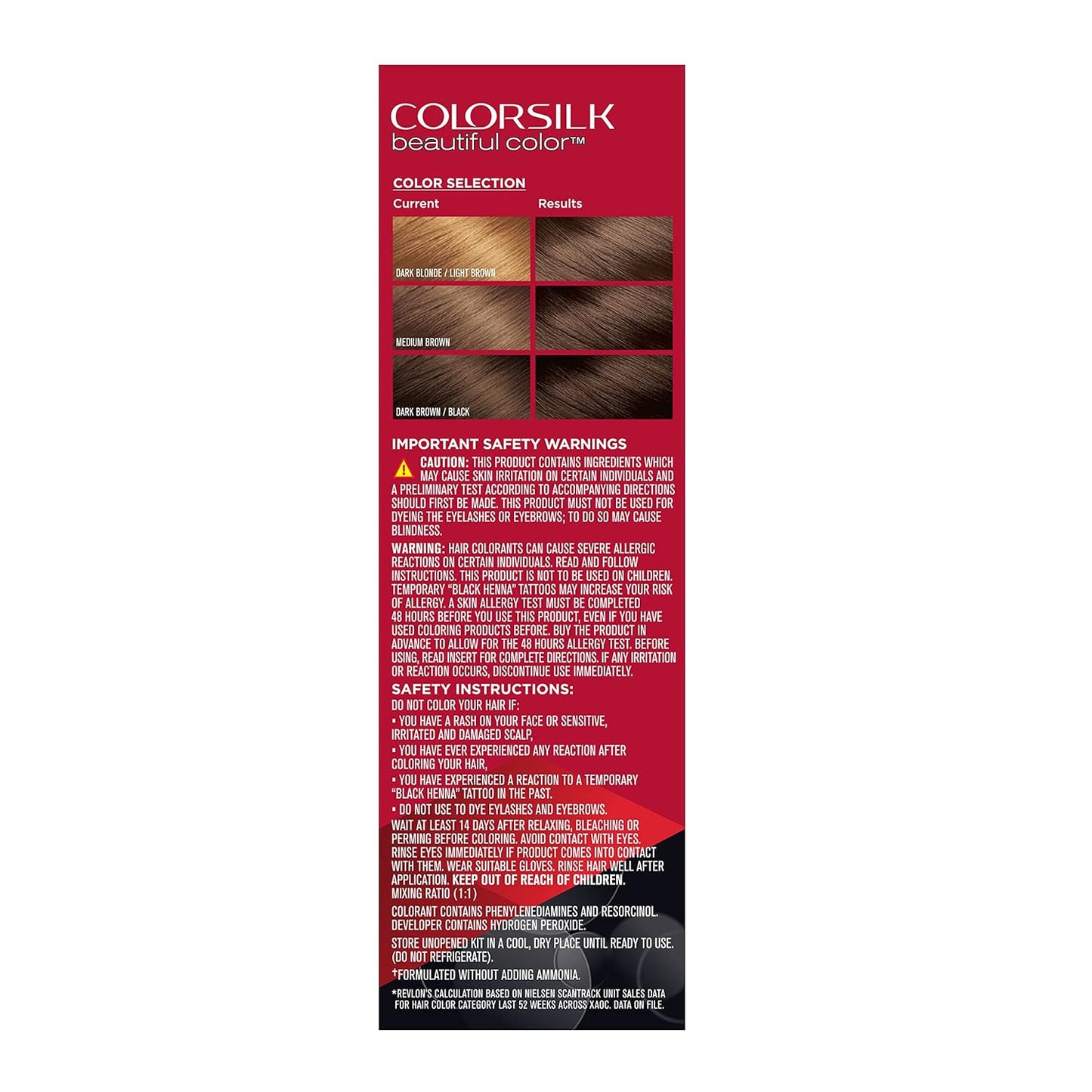 Revlon Colorsilk Permanent Hair Color 033 Soft Brown Ammonia Free Sealed Box