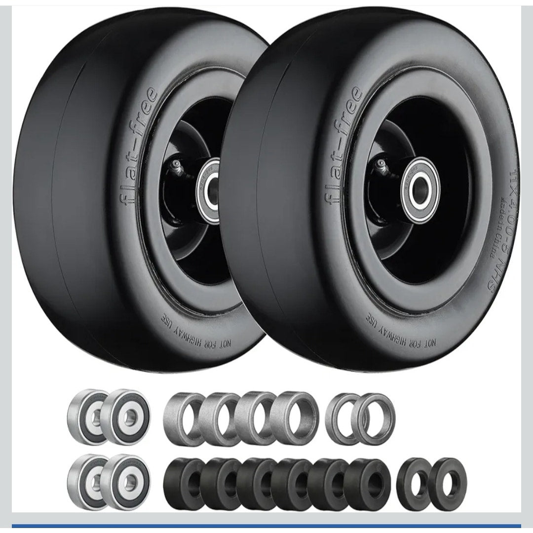11x4.00-5 Lawn Mower Tires Flat Free Zero Turn Set of TWO