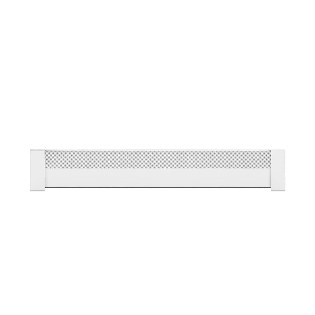 4 ft Galvanized Steel Slip-On Baseboard Heater Cover w/ Endcaps for Hydronic Water Systems White