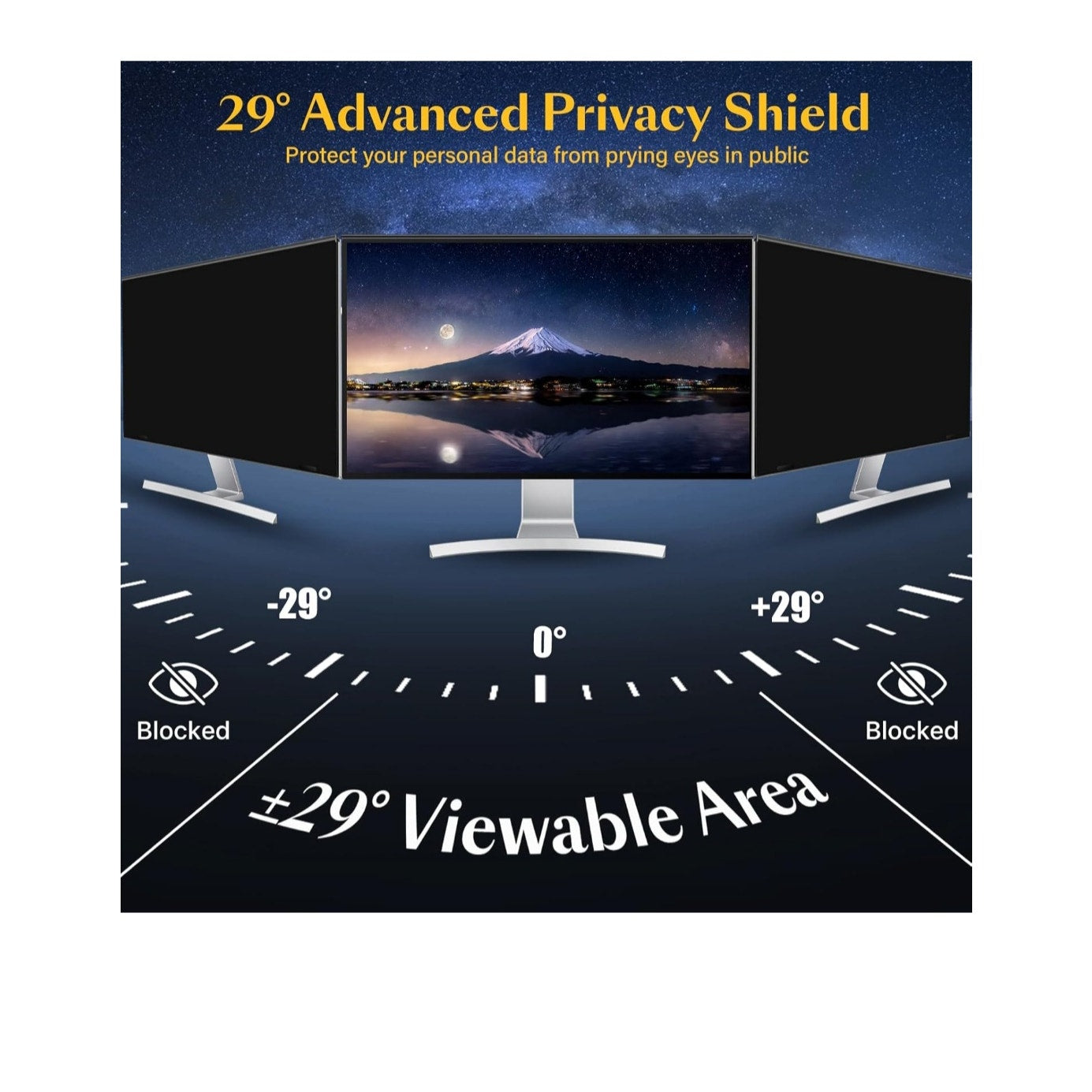 Magnetic Computer Privacy Screen 24 Inch Anti Blue Light Eye Protection Shield Filter