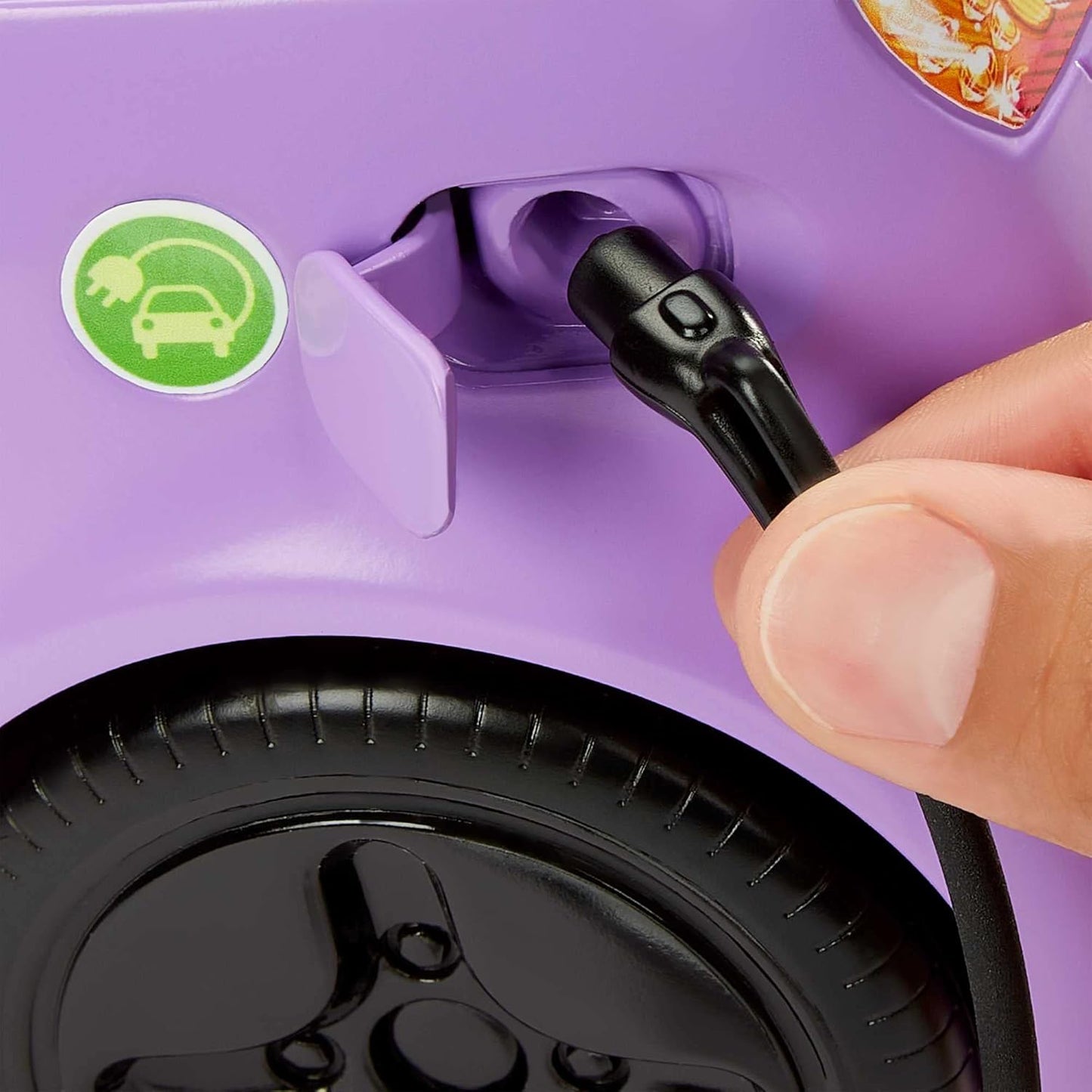 Barbie Car Electric Vehicle w/ Charging Station Plug & Sunroof 2-Seater Transforms into Convertible