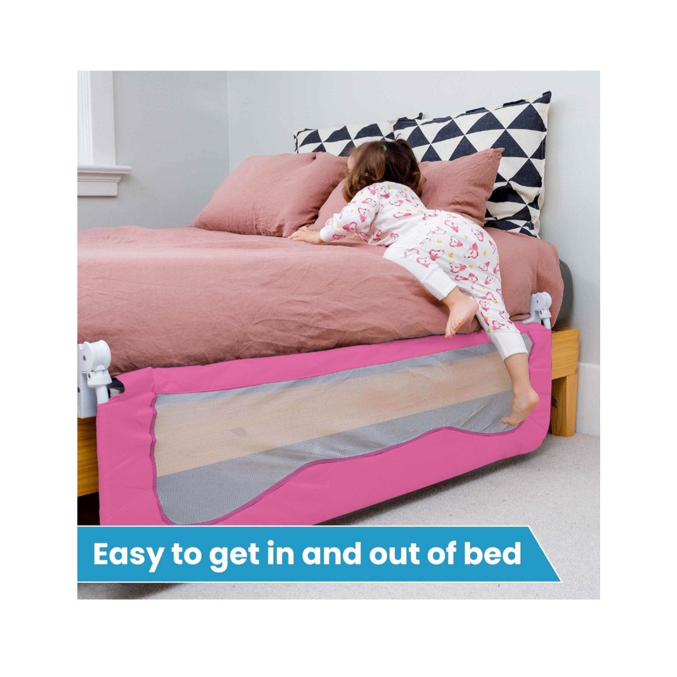 NEW Totcraft Pink Baby Bed Rail Extra Long