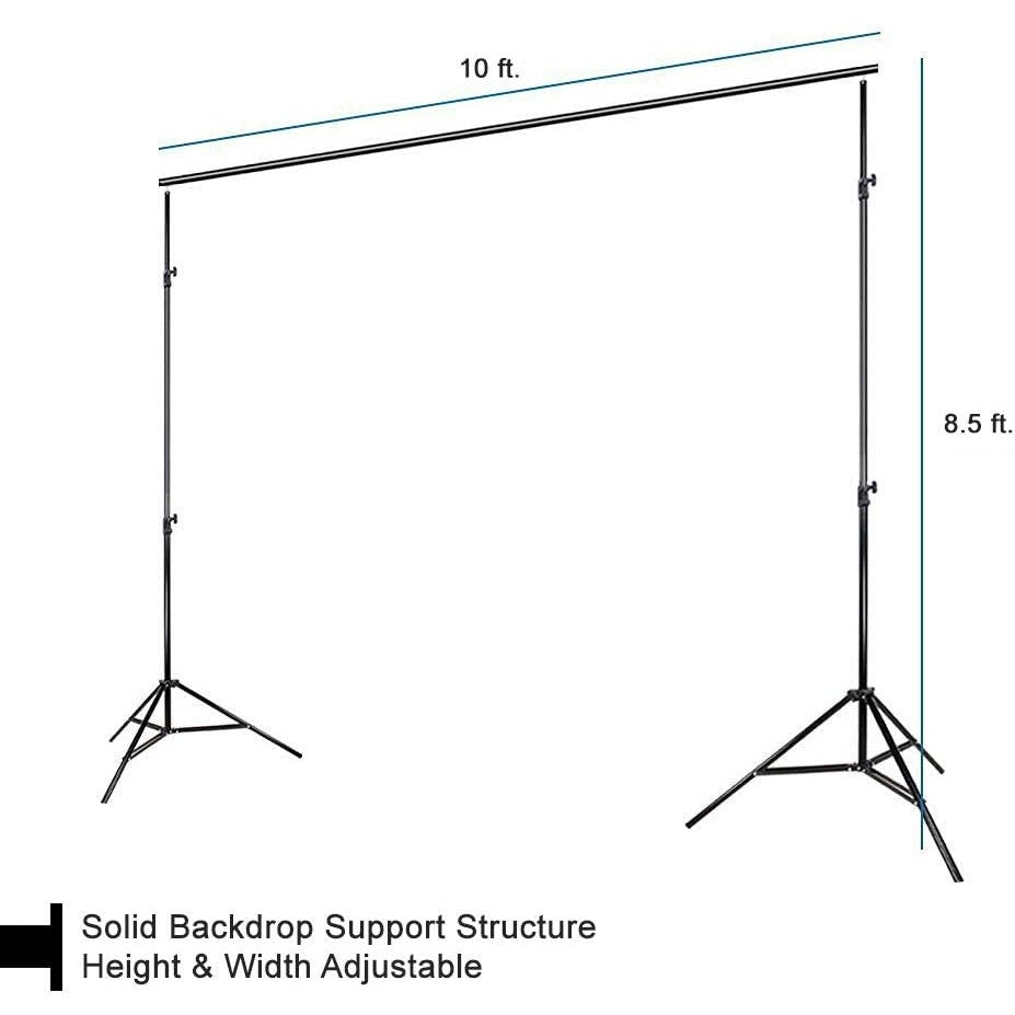 New Large Heavy Duty 10' x 9.8' foot Sturdy Backdrop Stand for Background Screen Height Adjustable