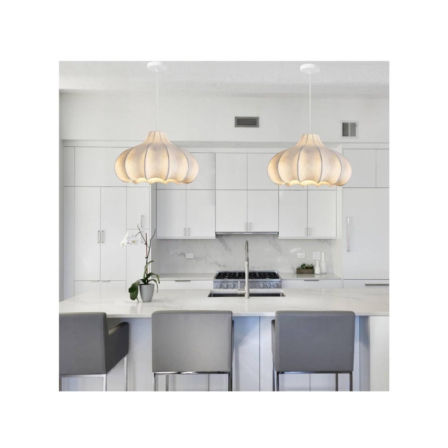 New Silk 15-inch Modern Pendant Light Fixture Unique