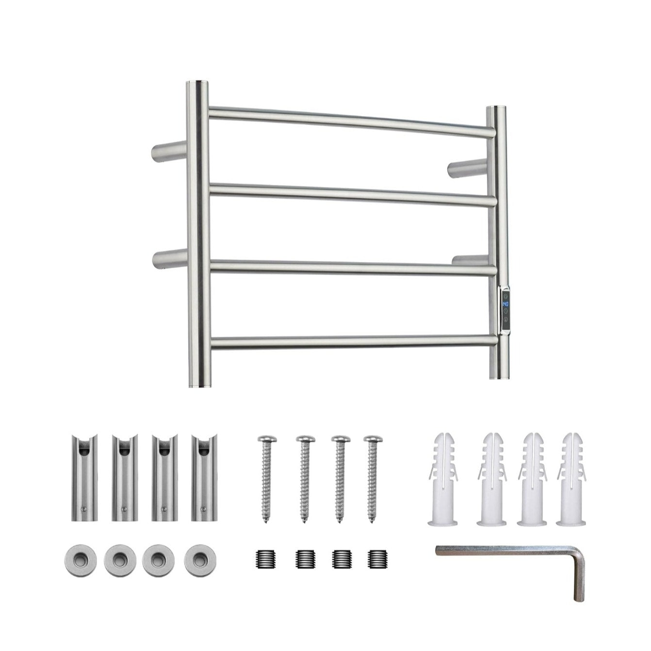 Wall Mounted Electric Towel Warmer Rack w/ Timer & Temp Control Stainless Steel