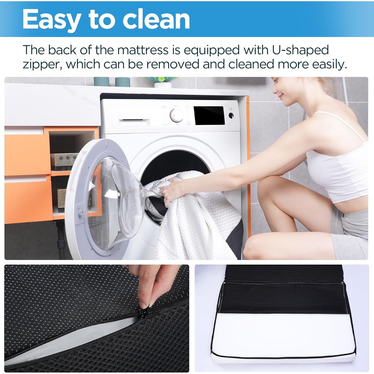 3 inch Single Size Folding Mattress Washable Cover Cooling Foldable