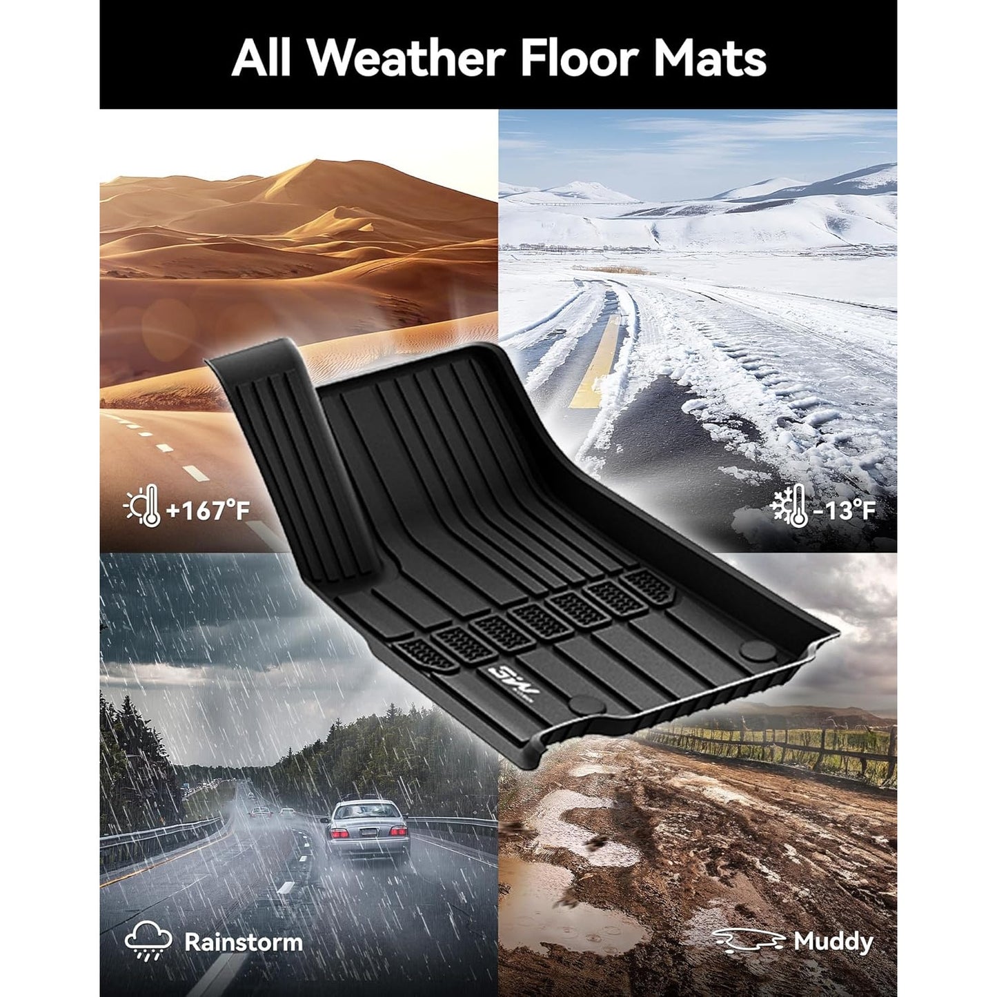 Custom Floor Mats for Jeep Grand Cherokee L 7-Seat 2021-2025 All Weather Liner Full Set