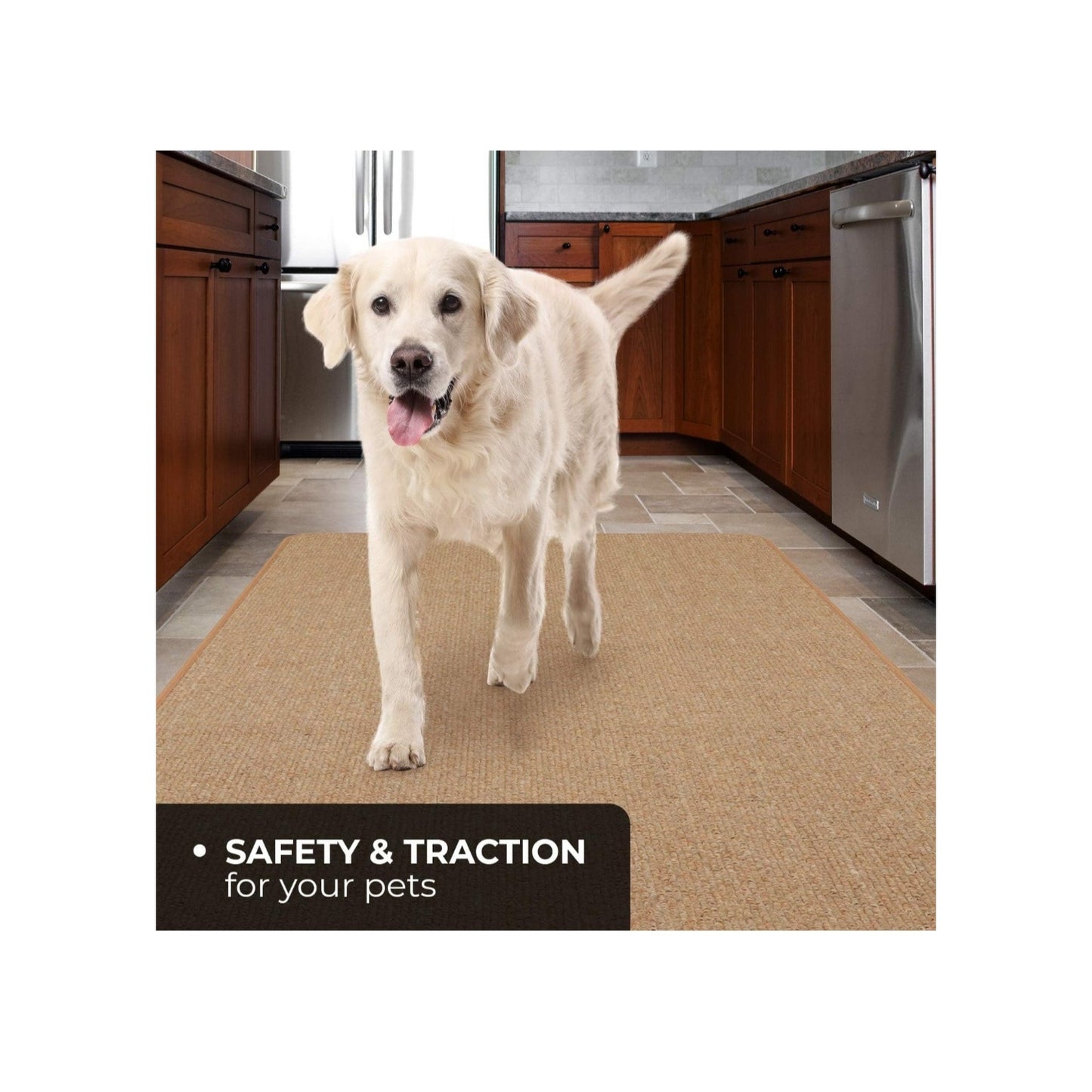 New Skid-Resistant Carpet Runner Rug Pebble Beige - 6 Feet X 36 Inches 6'x36"