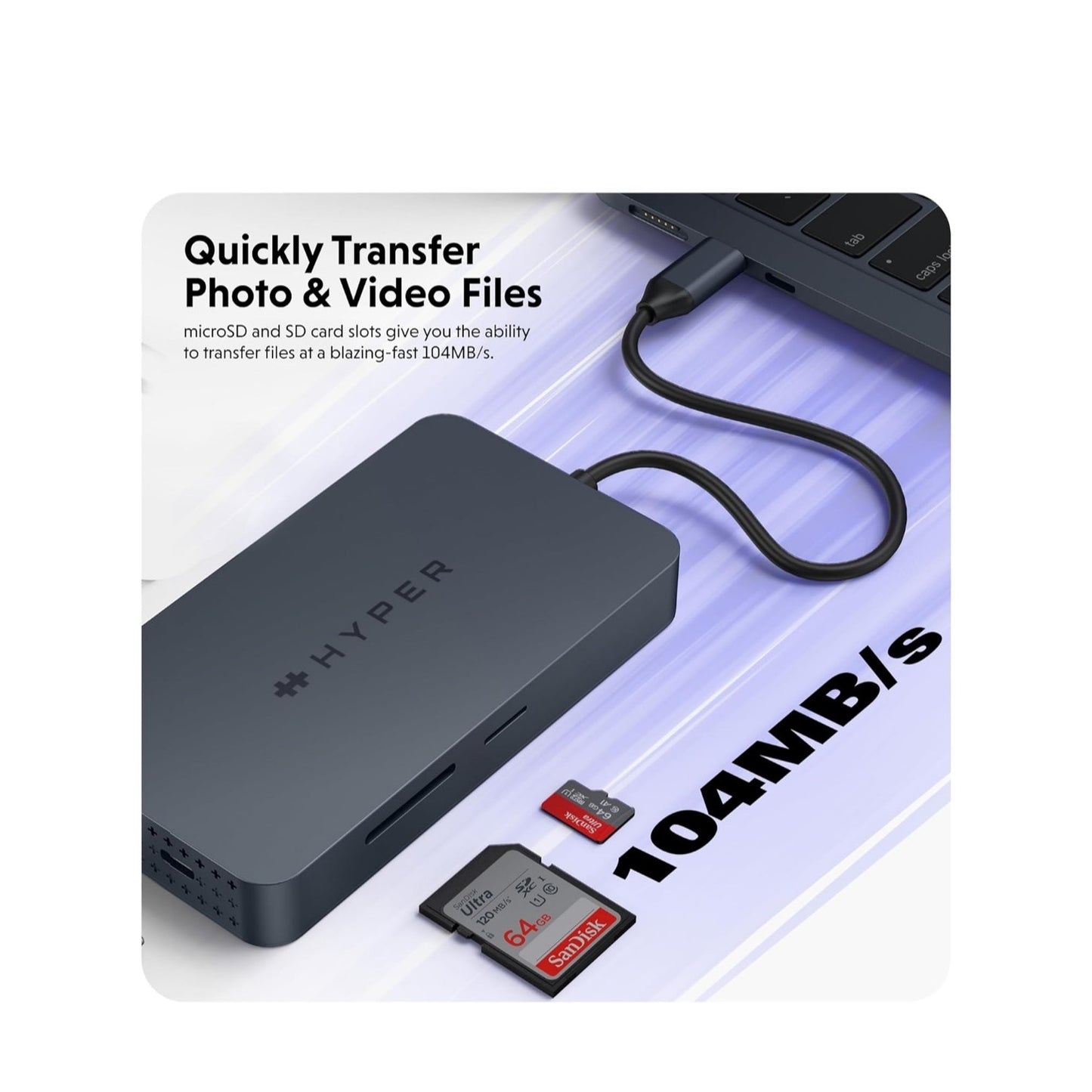 HyperDrive 4K Dual HDMI USB C Hub M1 MacBook/Windows/Chromebook