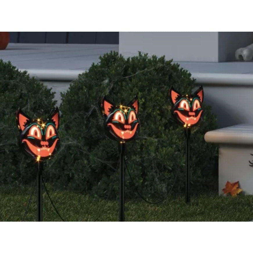 5ct Plastic Cat Halloween Pathway Stake Lights