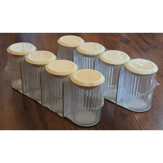 Glass Jars - Clear - 2 packages of 4