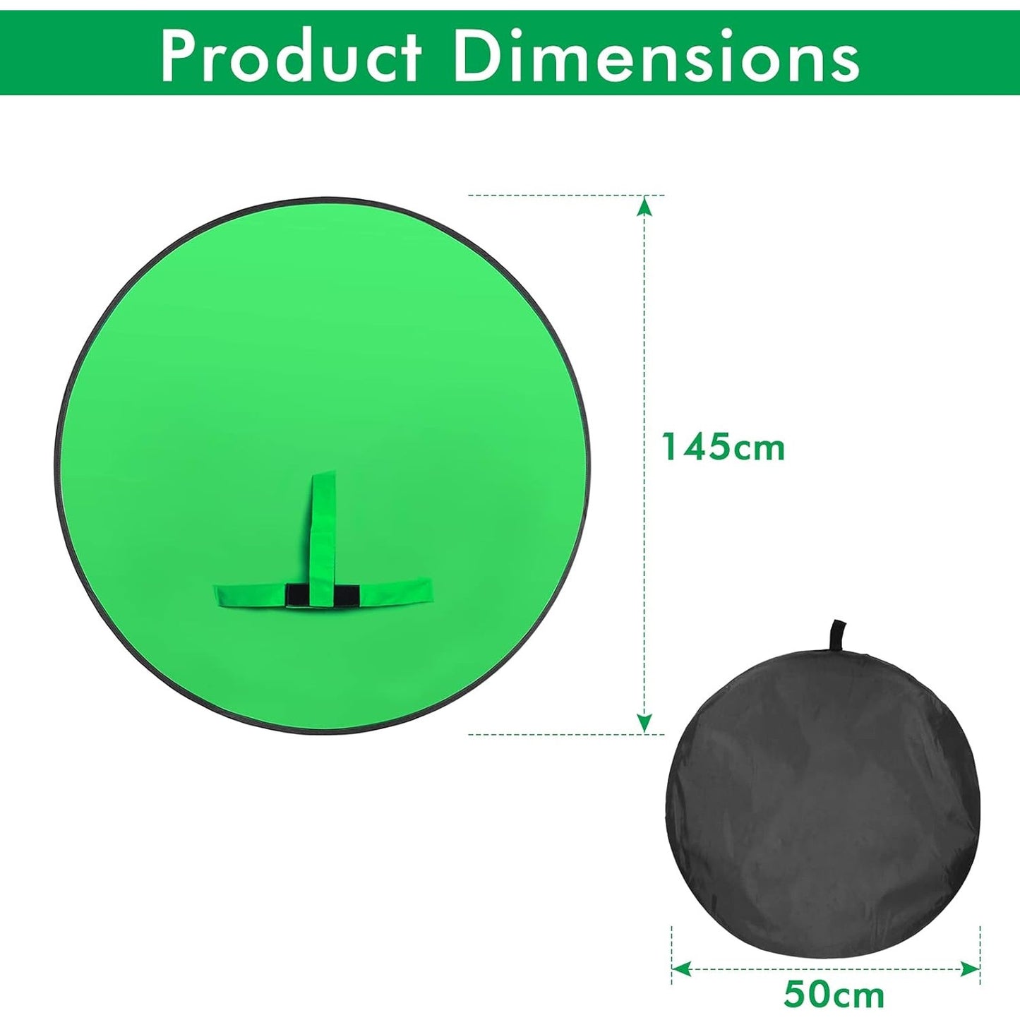 New Portable 57" Green Screen for Chair Greenscreen Backdrop Background Streaming Gaming Meeting