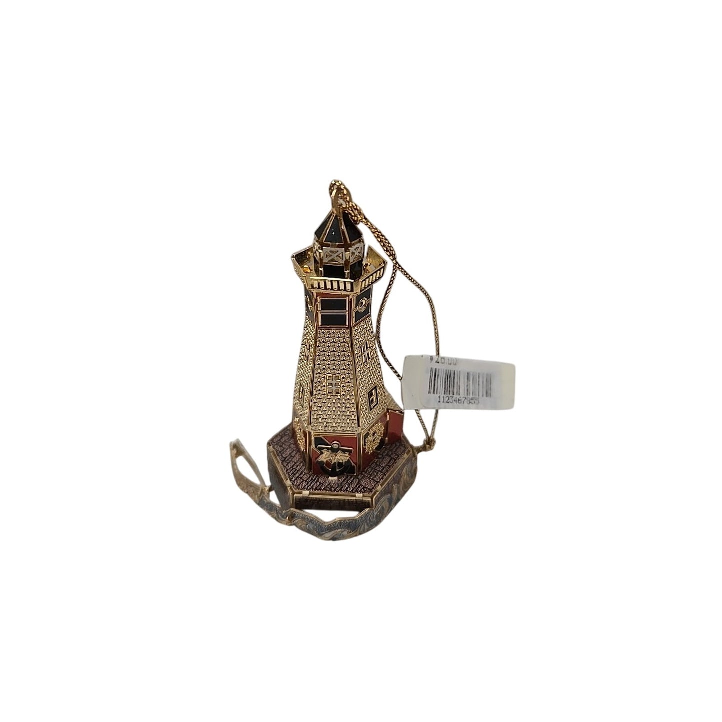2004 BALDWIN NORTH ATLANTIC LIGHTHOUSE 77145.010 24KT GOLD FINISH BRASS ORNAMENT