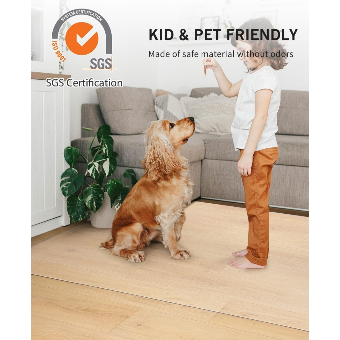 Clear Floor Mat for Home, 4'×6' Large Non-Slip