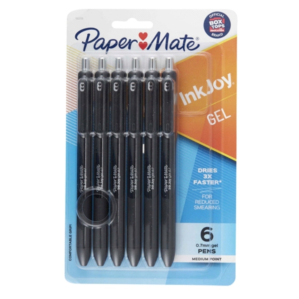 Papermate InkJoy Gel Pen, 6 count (black)
