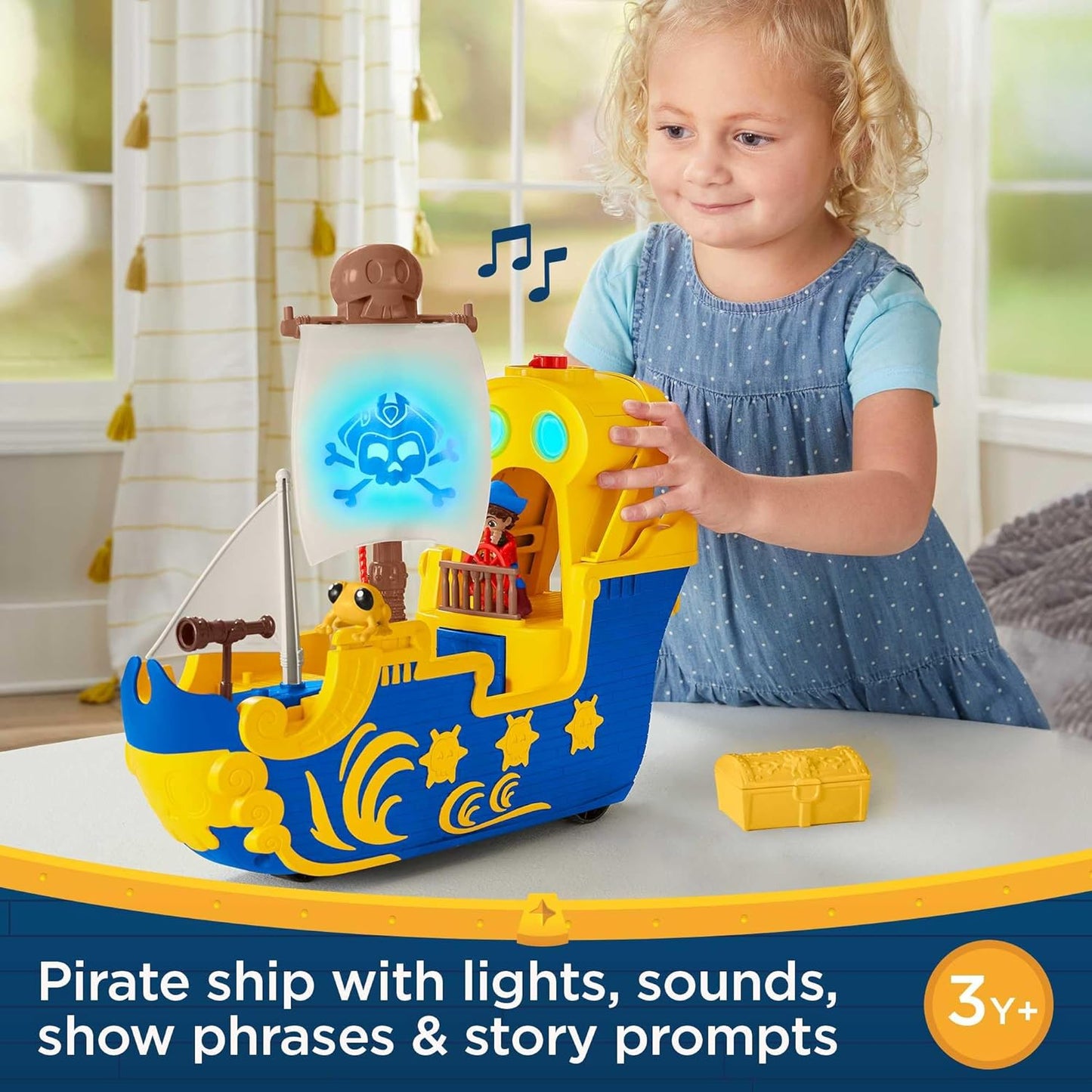 Fisher-Price Preschool Santiago of the Seas Lights & Sounds El Bravo Pirate Ship Playset