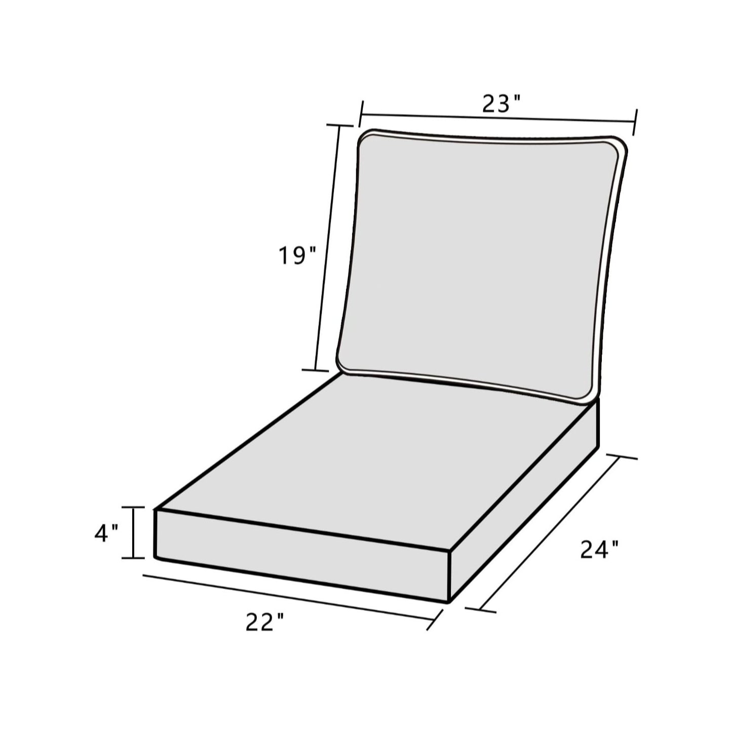 TWO Sets Deep Seat Patio Cushions 22x24 Outdoor Furniture w/ Removeable Cover Fade Resistant