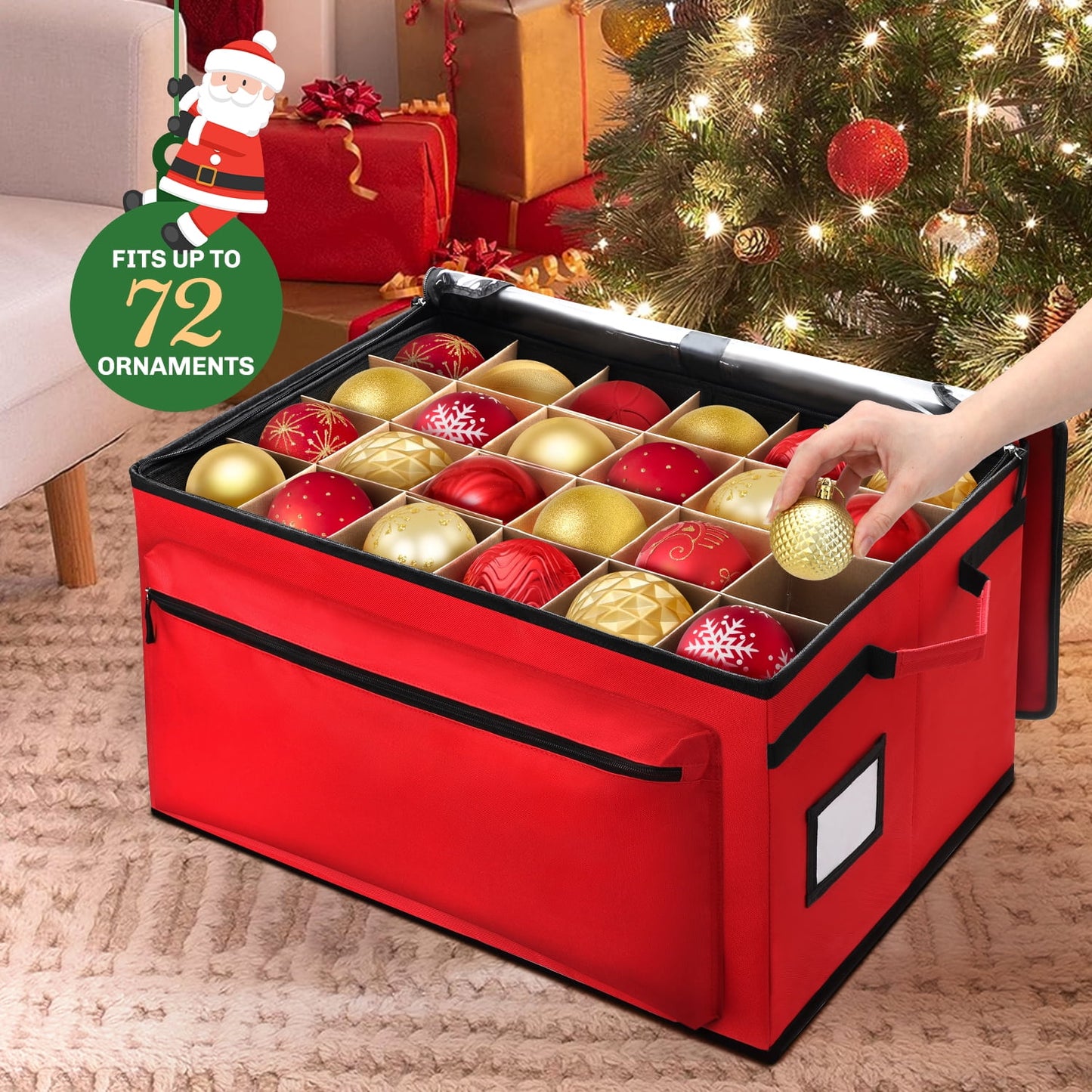 Premium Christmas Ornament Storage Container