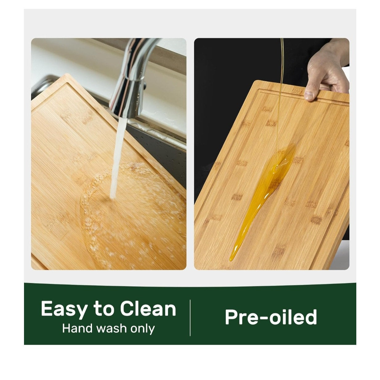 New Bamboo Cutting Board for Kitchen 20" x 14" x 1"