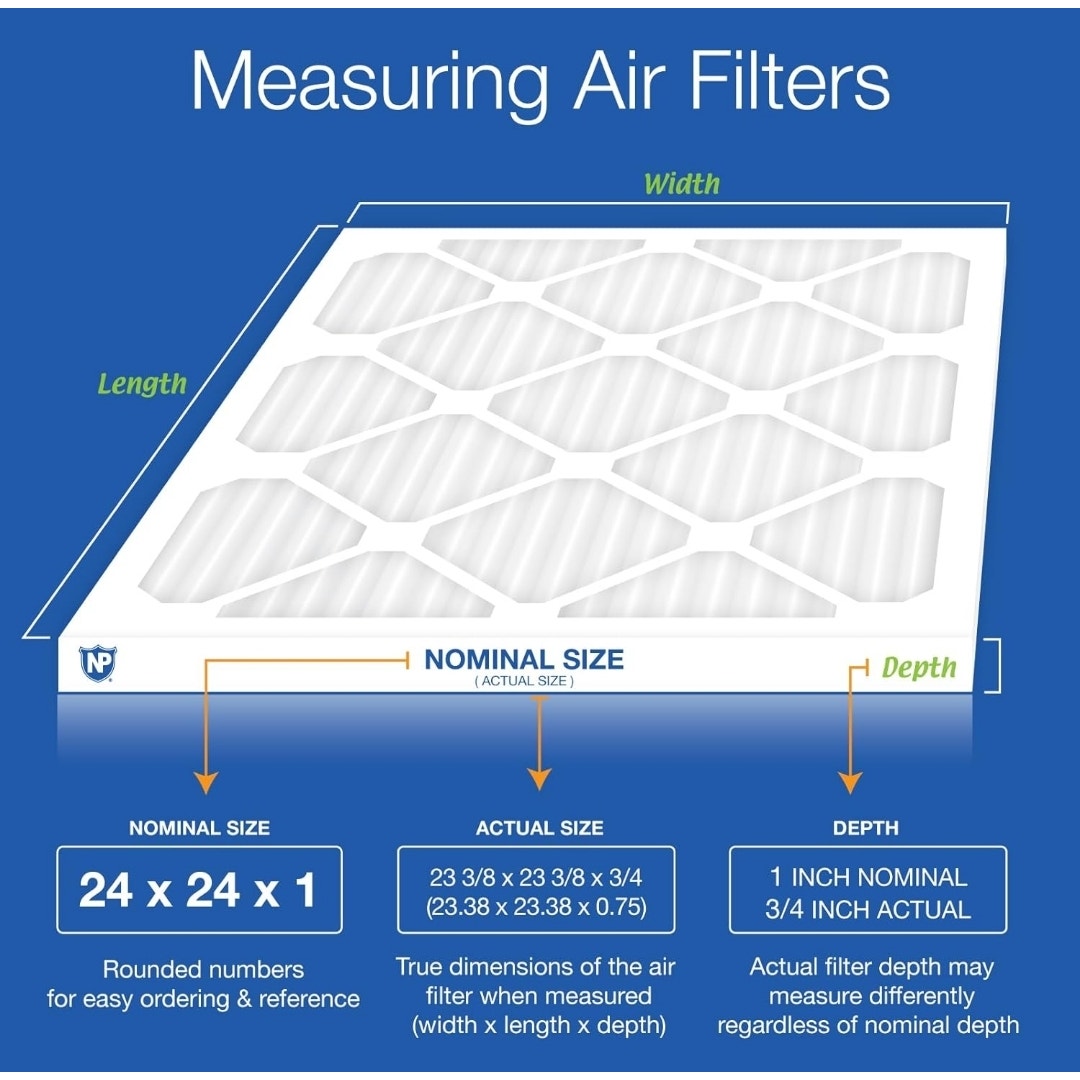 Nordic Pure 24x24x1 (23 3/8 x 23 3/8 x 3/4) Pleated MERV 12 Air Filters 6 Pack