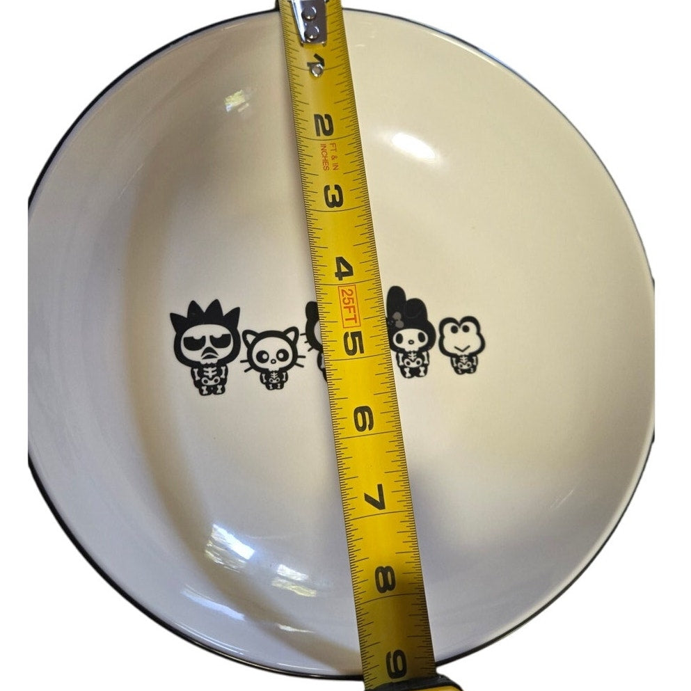 Sanrio Hello Kitty And Friends 46oz Halloween Skeleton & Bats Ceramic Bowl 9"
