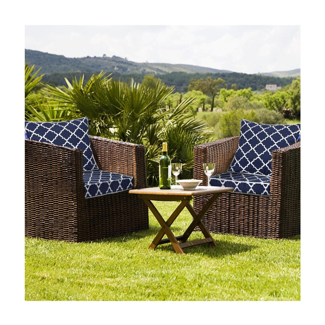 TWO Sets Deep Seat Patio Cushions 22x24 Outdoor Furniture w/ Removeable Cover Fade Resistant