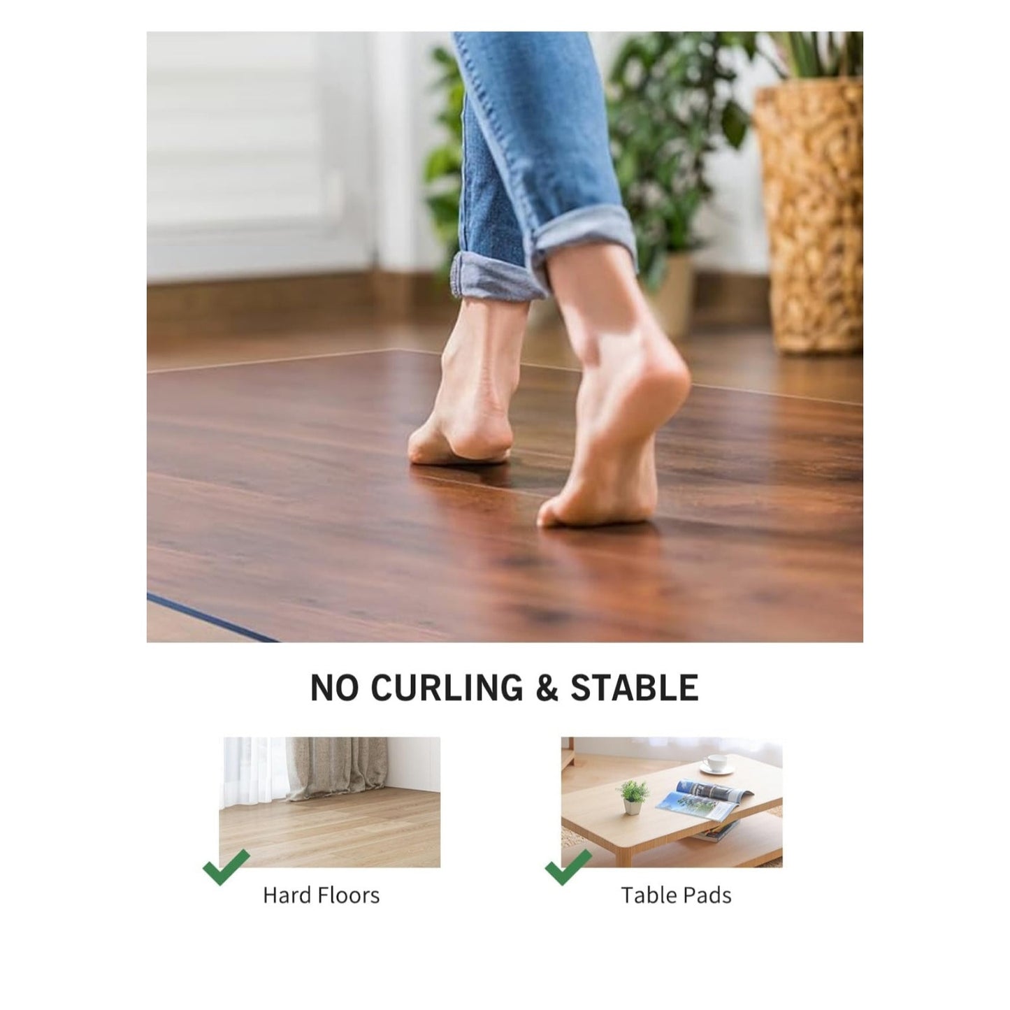 Clear Floor Mat for Home, 4'×6' Large Non-Slip
