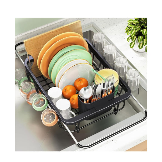New Expandable Dish Drying Rack - Black