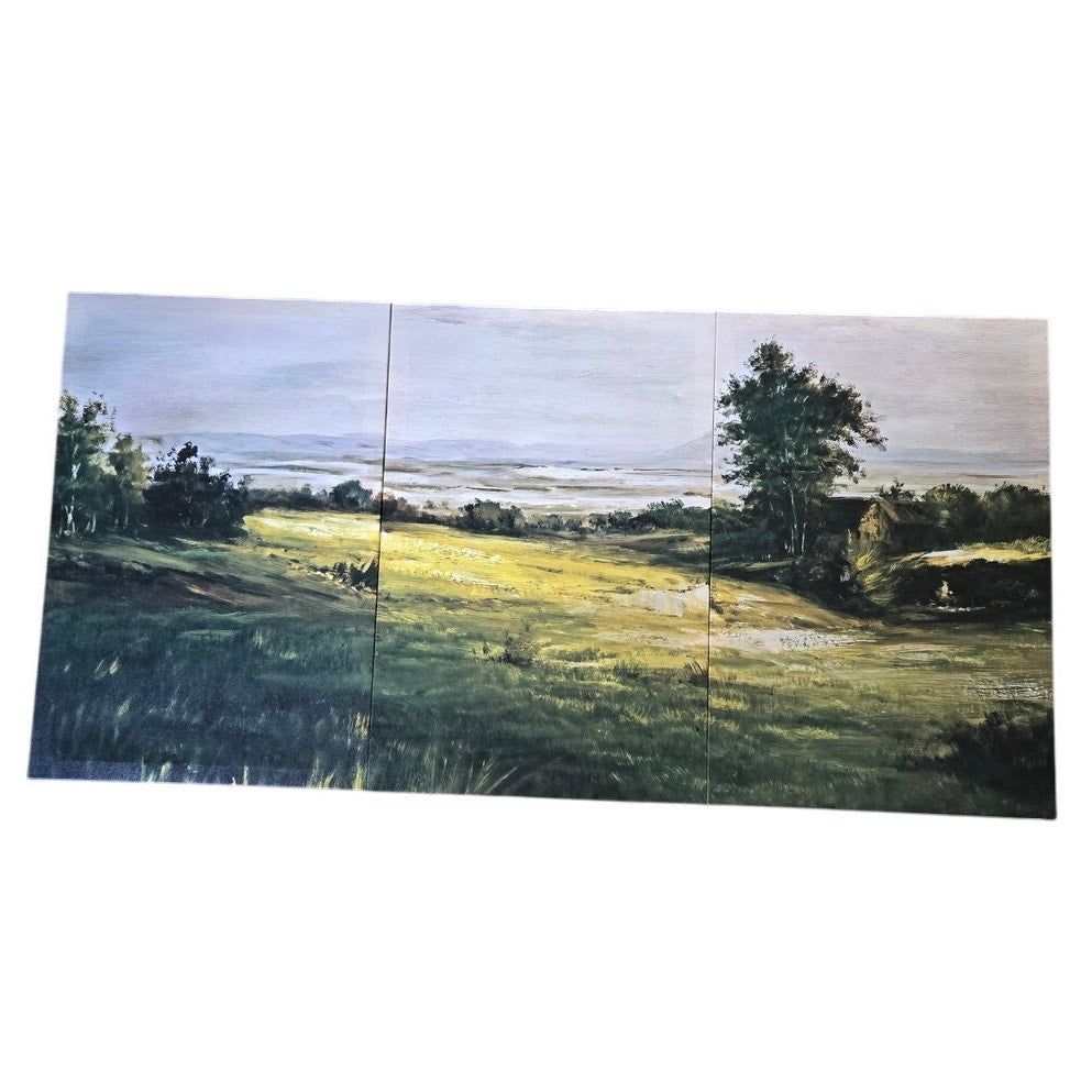 3 piece natural country canvas print set