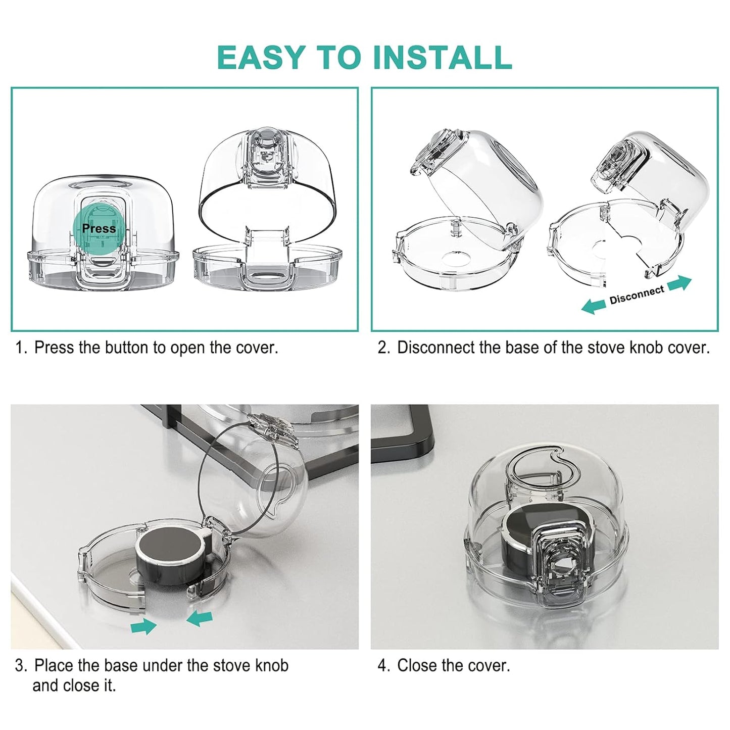 5 Stove Knob Covers for Child Safety 1 Oven Lock Mom's Choice Gold Awards Winner