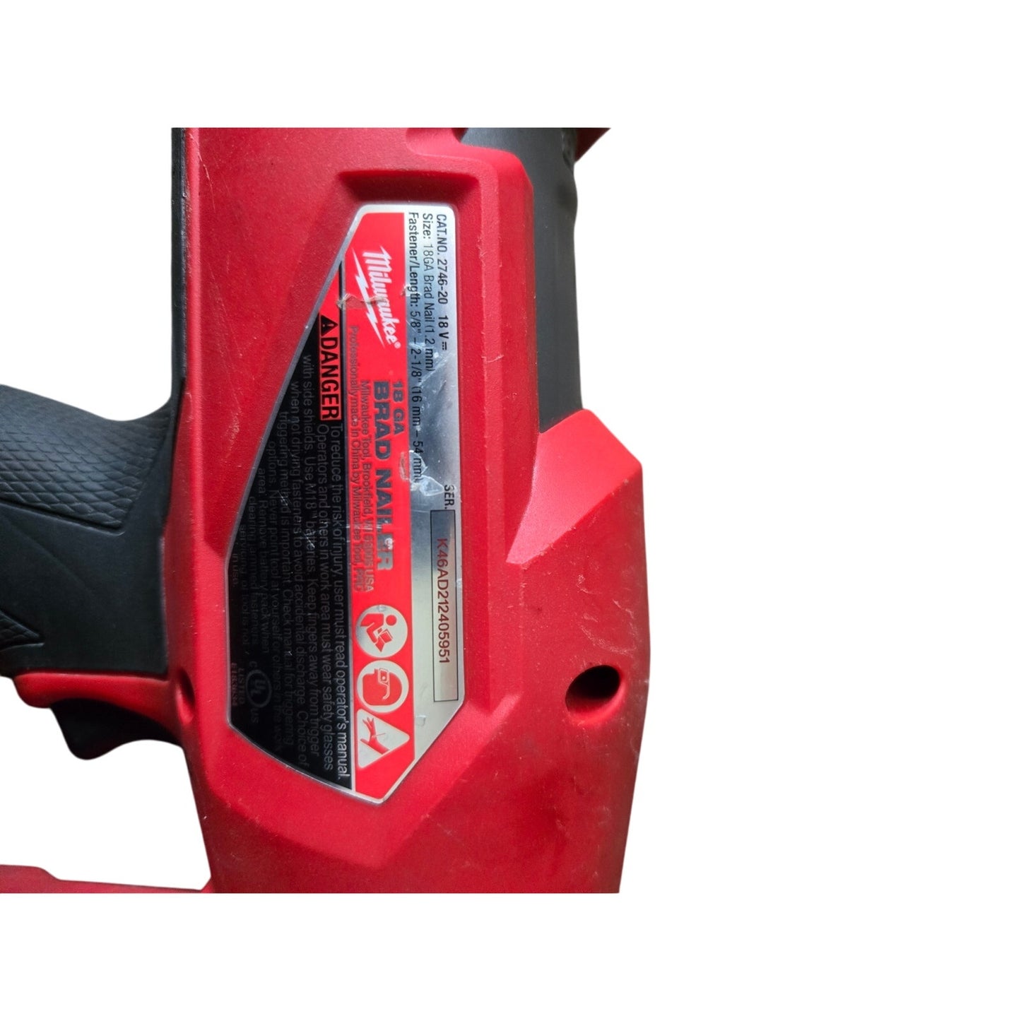 Milwaukee 18 gauge brad nailer