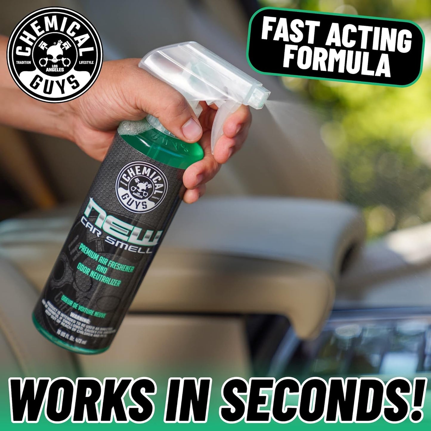 Chemical Guys AIR_101_16 New Car Smell Premium Air Freshener and Odor Eliminator