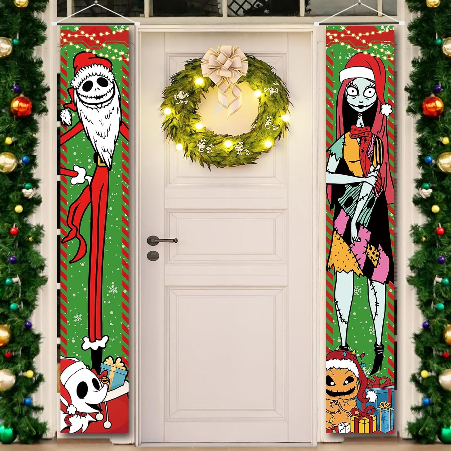 Nightmare Before Christmas Jack & Sally Porch Door Wall Panel Banners Decor