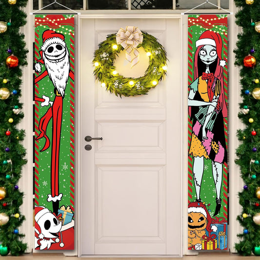Nightmare Before Christmas Jack & Sally Porch Door Wall Panel Banners Decor