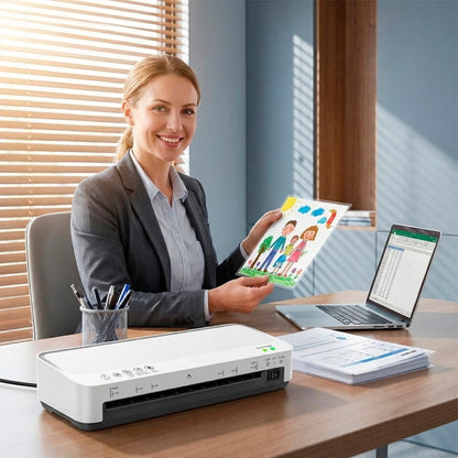Laminator Machine, A4 Laminators Hot & Cold w/ 15 Laminating Sheets and Trimmer