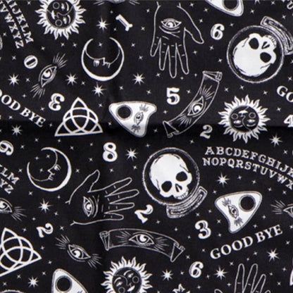 3pc Skull & Bones Halloween Ouija Board TWIN Sheet Set Psychic Palm Celestial