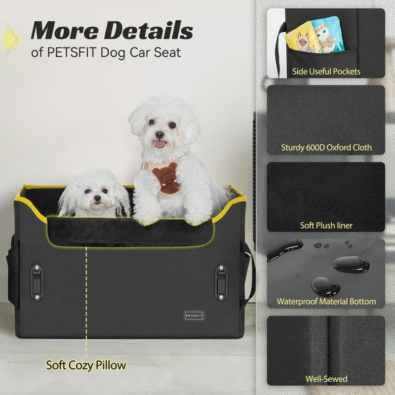 PETSFIT Dog Car Seat for Medium Dogs up to 45 lbs
