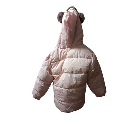 Girls Winter Hooded Winter Coat w/ Cute Bear Ears on Hood Size 3-4T Toddler