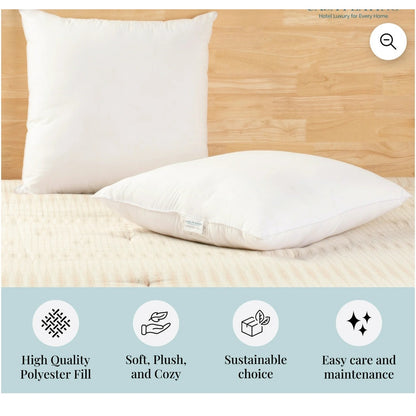 New Set of 2 20x20 Throw Pillow Inserts