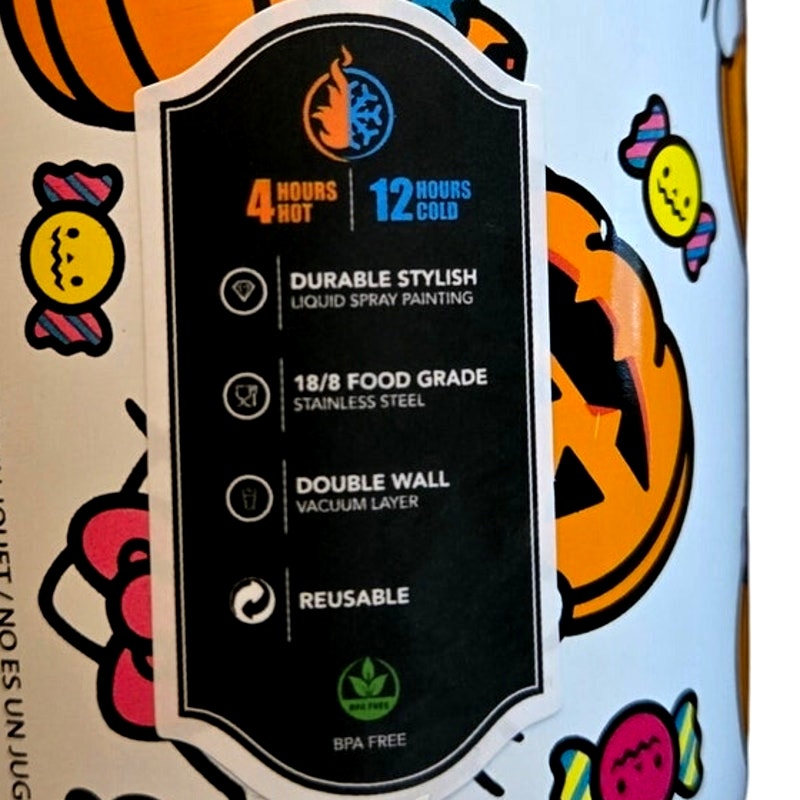 Hello Kitty Halloween Pumpkin Travel Mug New