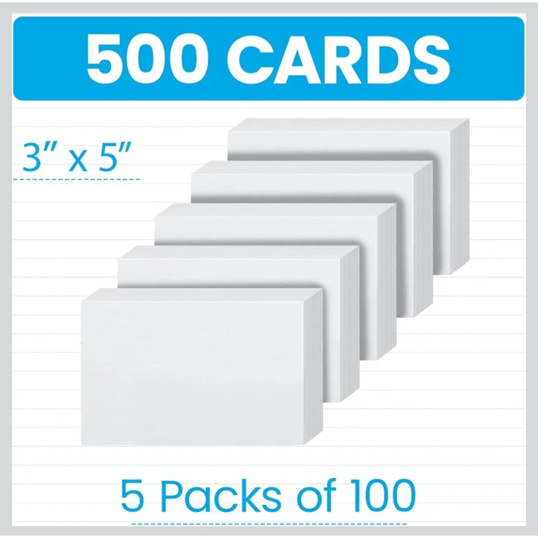 Oxford 3"x5" Index Cards Bundle 500 Count - White