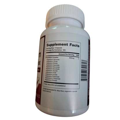 NutriOptima Magnesium 12 in 1 Complex 120 Capsules 800mg 12 Types of Magnesium exp 11/27
