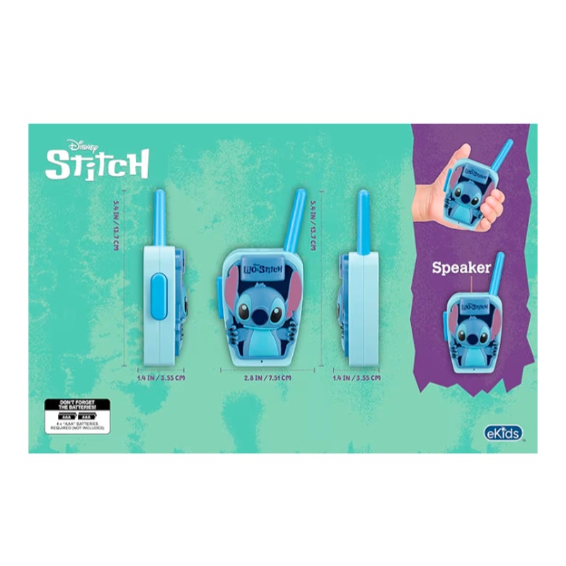 eKids Stitch Walkie Talkies for Kids, Static Free Extended Range