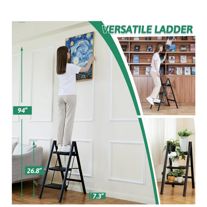 Step Ladder 3 Step Folding Heavy Duty Holds 330 Lb Load