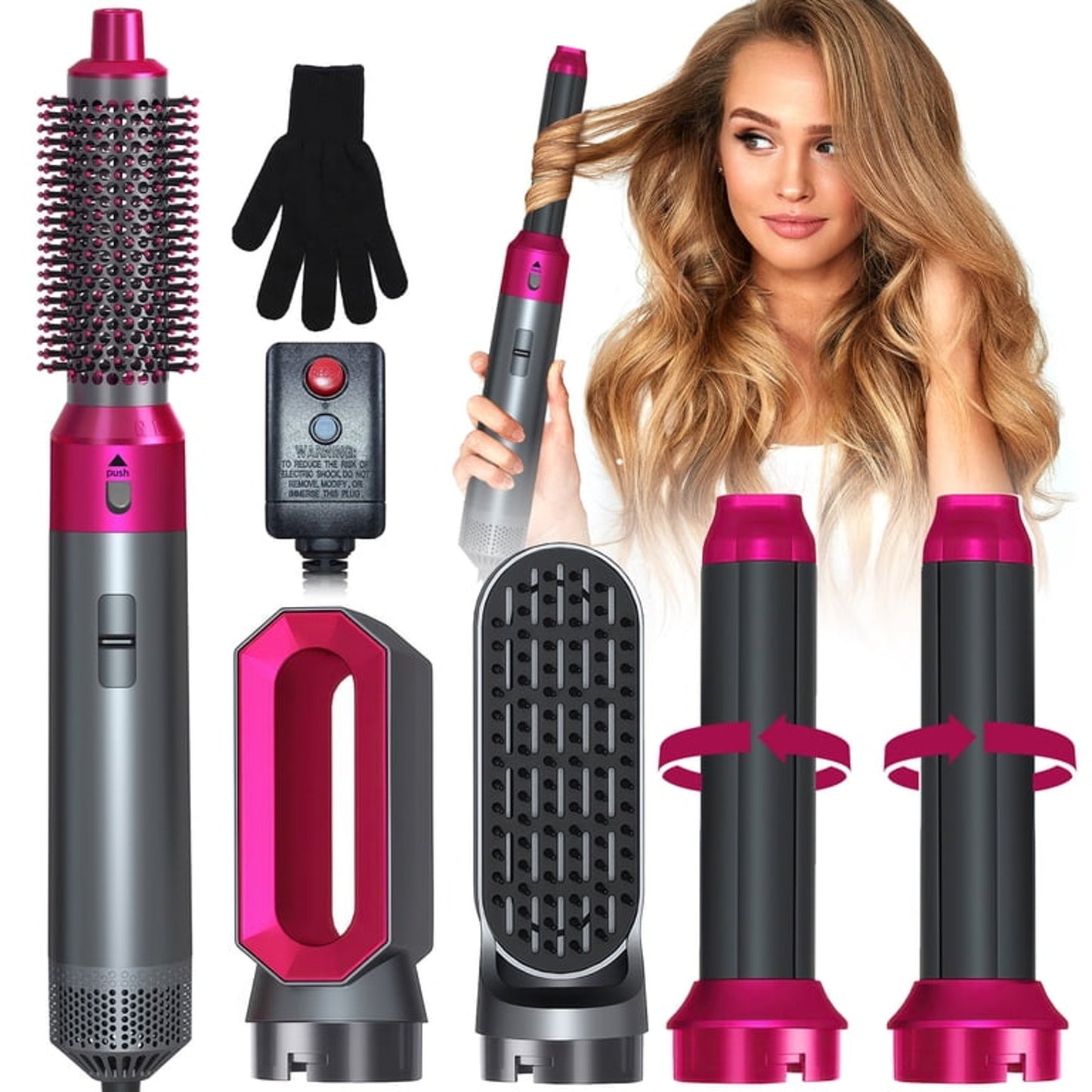 Hair Dryer Brush Set,5 in 1 Hot Air Brush Negative Ionic Hair Styling