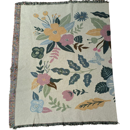 New! Artistic Accents 4 x 6 Floral Throw Blanket w/ Fringe